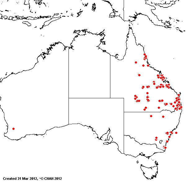 Map of collecting locations for William D. Francis