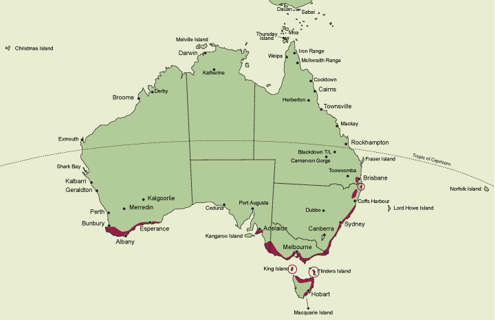 Anzybas distribution map
