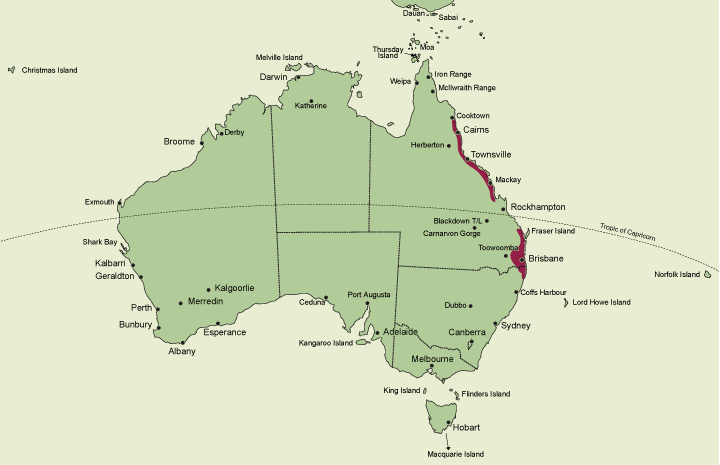 Australorchis distribution map