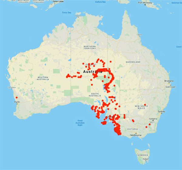 collecting locality map for 'Crocker, R.L.'