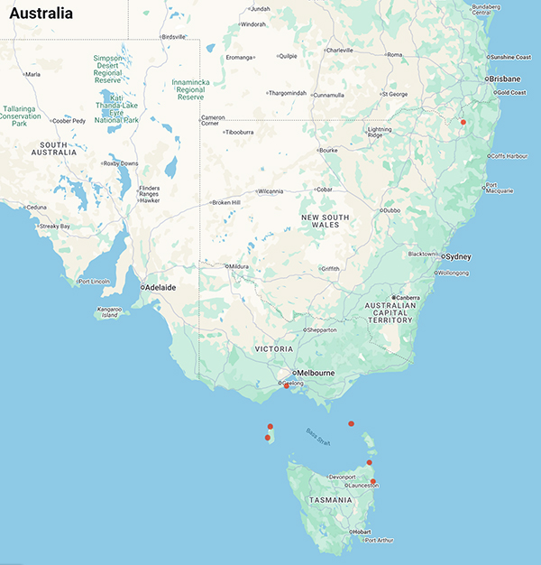 collecting locality map for 'Dobson, W.L.'