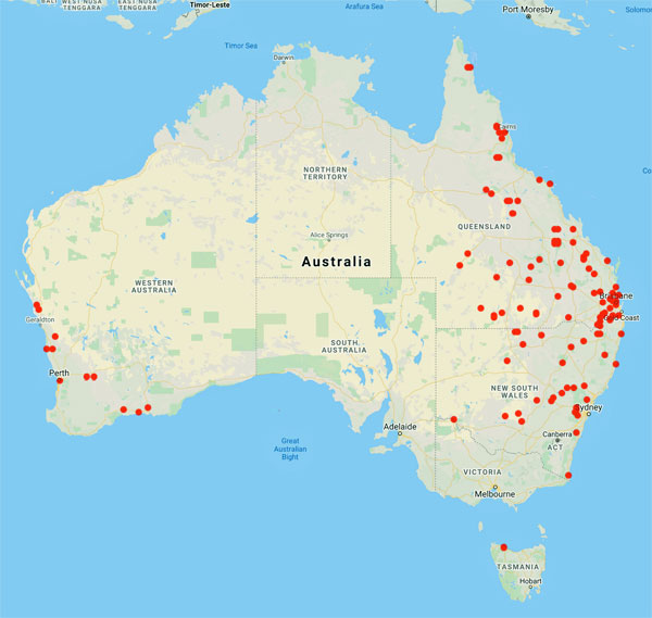 collecting locality map for 'Henderson, R.J.F.'