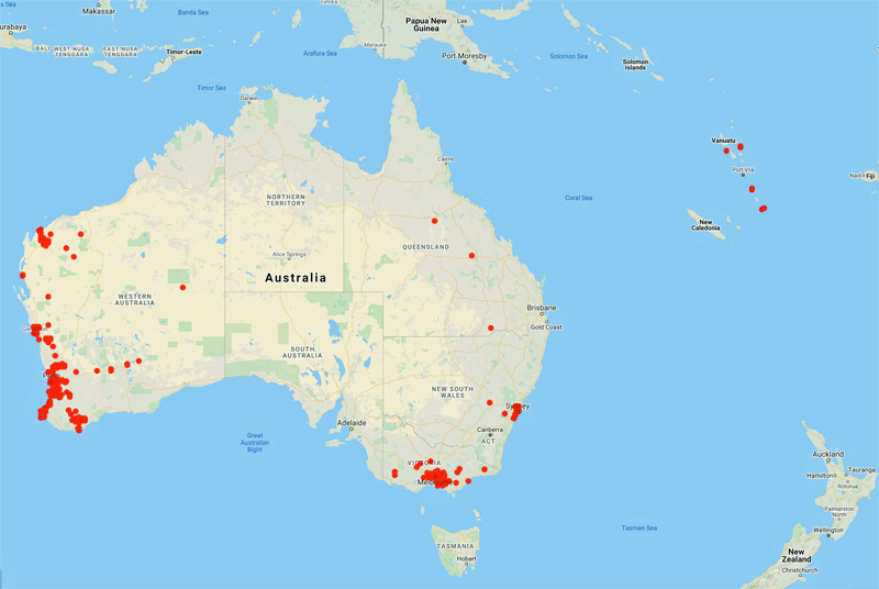 collecting locality map for 'Morrison, A.'