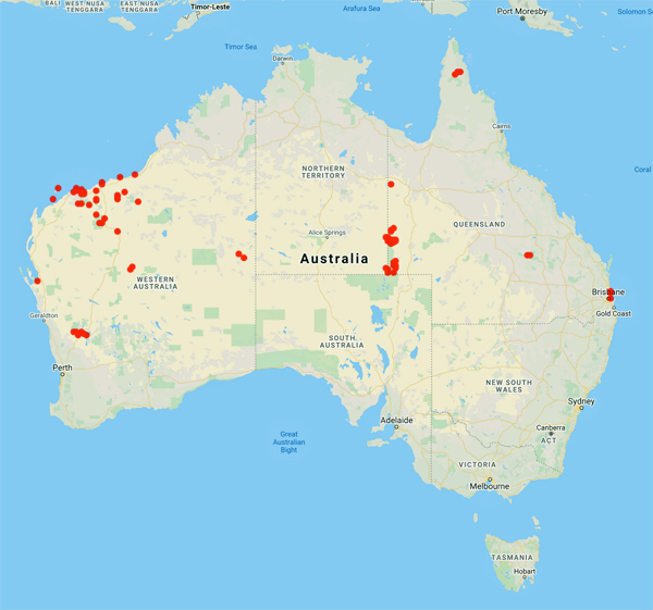 collecting locality map for 'Nicholson, C.J.'