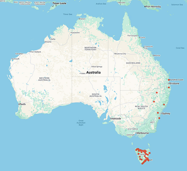 collecting locality map for 'Robinson, B.'