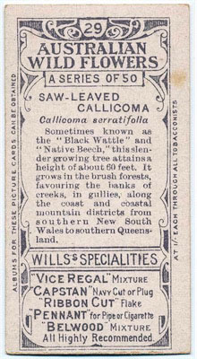cigarette card back