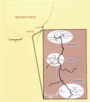 Map showing location of natural Linum-Melampsora study populations